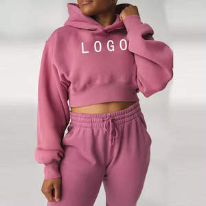 Conjunto de Sudadera Corta y Pantalones Deportivos para Mujer, Sudadera Corta con Capucha y Pantalones Jogger - Product Image 6