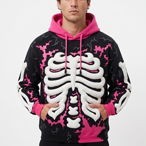 Sweat-shirt à capuche unisexe Dumela style gothique avec motif squelette, coupe oversize, idéal pour l'hiver, impression numérique - Product Image 2