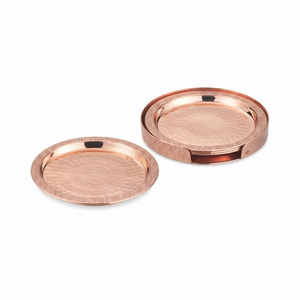 Ensemble de sous-verres de luxe en aluminium avec support, sous-verres ronds gravés pour la maison, les restaurants et les hôtels - Product Image 3