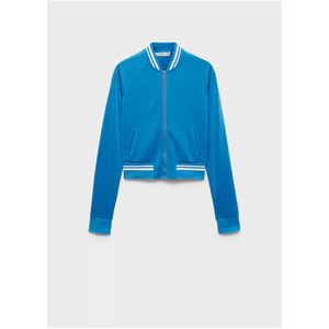 Veste universitaire tendance pour femme, confectionnée avec un matériau confortable et des détails côtelés élégants pour un style moderne au quotidien. - Product Image 3