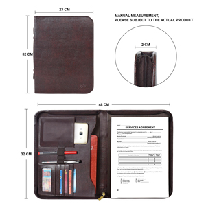 Portafolio Ejecutivo de Cuero de Lujo, Carpeta Organizadora de Documentos, Cierre para Archivos, Organizador de Conferencias, Maletín de Oficina - Product Image 3