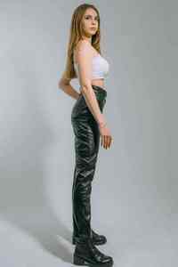 Meilleur Prix – Jean Homme Vintage Décontracté en Cuir, Coupe Droite, Taille Mi-Haute, Plissé sur le Devant, Fermeture Éclair, Respirant, Séchage Rapide, Léger - Product Image 5