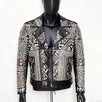 Blouson de moto en cuir imperméable personnalisé pour homme avec fermeture éclair, style streetwear, motif lettres