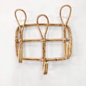 Handmade rattan clothes <b>display</b> <b>hooks</b> good prices natural wall mounted <b>hook</b> factory supply - Product Image 4