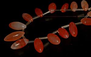 Perles de calcédoine orange naturelle lisses en forme de riz, brin de 8 pouces, pierres précieuses en vrac pour la fabrication de bijoux, vente en gros - Product Image 5