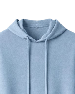 Sweat-shirt à capuche personnalisé pour homme, bleu clair, en molleton de coton, à manches longues, décontracté, avec cordon de serrage, pour l'hiver - Product Image 4