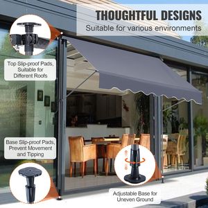 Tenda da Sole Retrattile Manuale 300 cm per Esterni, Tettoia Regolabile per Porte e Finestre, Riparo Solare Premium per Esterni - Product Image 4