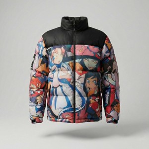 เสื้อแจ็คเก็ตบอมเบอร์พัฟเฟอร์โอเวอร์ไซส์สไตล์ญี่ปุ่นสำหรับผู้ชาย ขายส่ง ซิปแบบตั้ง ฮู้ดมีซิป พิมพ์ลายอนิเมะเต็มตัว อุ่นสบายสำหรับฤดูใบไม้ร่วง - Product Image 6