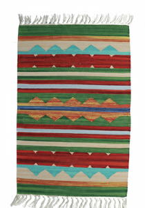 Tapis/chemin de table en coton tissé à la main, motif floral, qualité supérieure, moderne et moelleux - Lavable en machine, réversible pour les voyages et la maison - Product Image 4