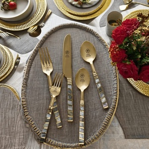 Hot Selling 18/10 Mirrored Steel MOP Cutlery <b>Flatware</b> <b>Set</b> European Design Good Design Brand Portability Wedding Spoons Metal - Product Image 1