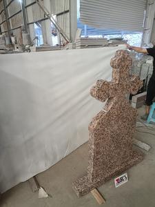 Lápida de Granito Marrón Nuevo de Rumania con Forma de Cruz Celta Ortodoxa para Dos Personas - Product Image 5