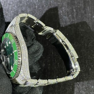 Relojes de Hip Hop Clásicos Unisex, Hechos a Mano, con Joyas de Belleza, Diamantes Moissanite VVS1, Acero Inoxidable, Resistentes al Agua 100 Bar - Product Image 3