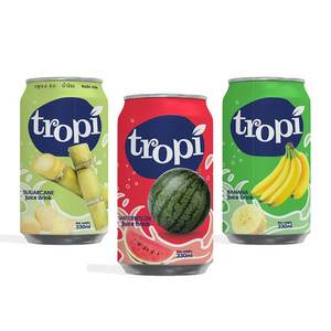 Bebida Tropi Juice 330ml Lata Corta de Aluminio 100% Puré de Frutas Saborizado Bajo en Grasa Esterilizado Recién Exprimido Guayaba Mango Piña - Product Image 1