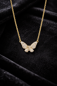 Butterfly Charm Handmade 925 Sterling Silver 18k Gold Plated Dainty Necklace For Her - Anniversary <b>Gift</b> - Product Image 6