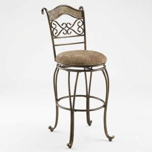 <b>Vintage</b> Wrought Iron Bar <b>Chair</b> Classic Metal Cafe Stool Heavy Duty Outdoor Patio High <b>Chairs</b> with Fixed Armrest - Product Image 1