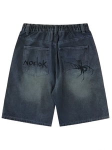 Nouvel Arrivage Short en jean délavé pour homme, style urbain, taille mi-haute, motif patchwork, décontracté, avec braguette boutonnée et poches, infroissable - Product Image 2