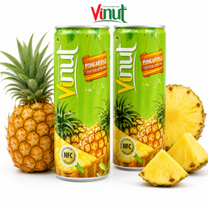 Puré de Piña 250ml, Bebida de Jugo Baja en Grasa, Caja de 24 Latas, Sin Conservantes, OEM, ODM, Marca Privada, Empaque Personalizado, Precio de Fábrica - Product Image 1