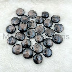 Hyperstène naturel, pièce de monnaie bombée polie à la main, pierre précieuse foncée, pierre de paume pour la méditation, le Reiki, la guérison énergétique des chakras et la décoration - Product Image 6
