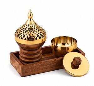 Brûleur d'encens en acier inoxydable avec base en bois de santal, utilisation aromatique, diffuseur d'aromathérapie toutes saisons - Product Image 6