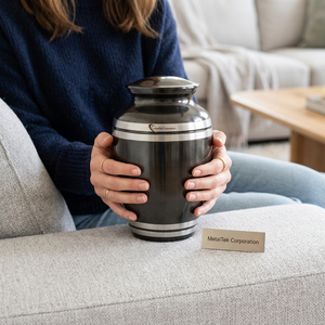 Wholesale Metal Cremation Urn <b>for</b> Human <b>Ashes</b> Custom Adult Funeral Memorial Urn High Quality Metal Urns Supplier Manufacturer - Product Image 3