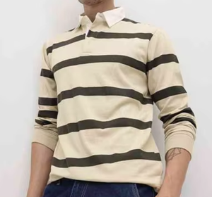 Camiseta Polo a Rayas con Estilo Moderno, Tejido de Algodón Suave al Tacto, Hecha a Medida en Talla y Color Personalizados - Product Image 3