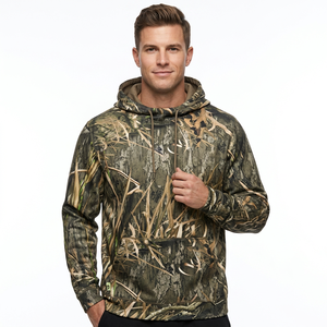 Sudadera con Capucha de Camuflaje para Hombre, Corte Regular, Bolsillo Estampado, Transpirable, Tejido de Poliéster, Estilo Casual Otoñal - Product Image 6
