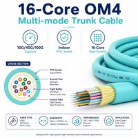 Kabel Serat Optik Trunk HEADWAY FCS-DSCN-4M016-AQ Indoor 16 Core OM4 Multimode PBT dengan Jaket PVC untuk Kabel LAN Pusat Data