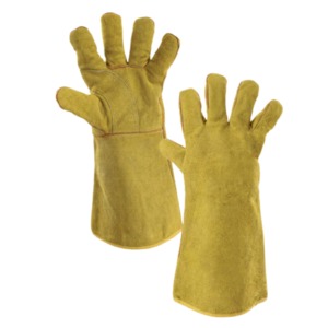 Guantes de Soldadura de Cuero Resistentes Profesionales, Protección UV, Diseño Antideslizante de Dedos Completos para Uso en Exteriores, Guantes de Seguridad Unisex - Product Image 4