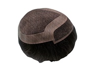 Perruque Lace Front en Cheveux Indiens Remy pour Hommes, Qualité Supérieure Alibaba, Ondulation Naturelle, Douce, Écologique et Légère, du Bangladesh