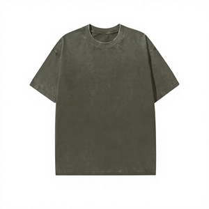 T-shirt en jersey 100 % coton pour homme, coupe oversize, manches courtes, col rond, couleur unie, tricoté, design uni, coupe classique - Product Image 5