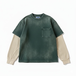 เสื้อยืดสองชั้นหรูหรา ผ้าเนื้อนุ่ม สวมใส่สบาย มีสไตล์ สำหรับผู้ชายและผู้หญิง ใส่ลำลองได้ทุกวัน ใส่เที่ยวข้างนอก ดีไซน์ทันสมัย - Product Image 6