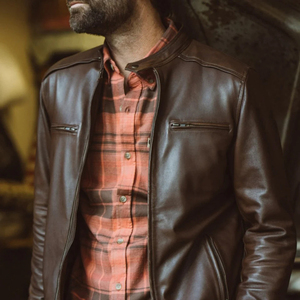 Men’s Ranch <b>Cowboy</b> Leather Jacket – Durable Genuine Leather Western Outerwear Supplier - Product Image 5