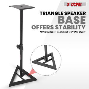 Soporte de monitor de estudio DJ de 35mm de altura, montaje en poste con Base triangular ajustable SS Boom TRI Base, accesorios para altavoces - Product Image 4