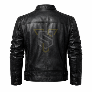 Veste décontractée d'hiver pour homme SANDRA TRADERS, style streetwear, aspect cuir véritable, fermeture éclair intégrale, respirante et coupe-vent - Product Image 2