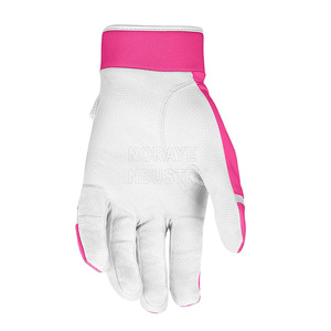 Nouvelles gants de frappe de baseball de haute qualité, design moderne, couleur rose et blanc, en cuir. - Product Image 2
