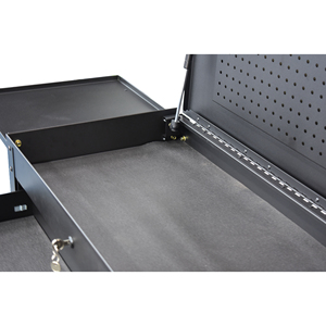Matte Black Powder Coated Steel 1 <b>Drawer</b> Utility Cart Family keywords: for Garage Workshop Storage Use - Product Image 4