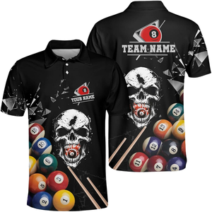 Chemise personnalisée HOSTARON OEM pour joueur de billard, impression 3D, chemises amusantes pour équipe de billard pour hommes, tournoi de billard, snooker, polo - Product Image 6