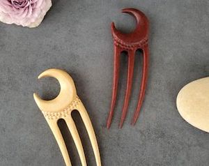 Handmade Wooden Hair Fork U Shape Sandalwood Hair Pin For Women Bun Stick Hair Accessory - Product Image 3