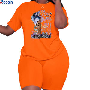 Ensemble 2 pièces personnalisé pour femme, nouvelle mode été, t-shirt à manches longues et short, survêtement imprimé, tenue décontractée - Product Image 1