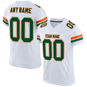 Venta al por Mayor Directa de la Industria, Jersey de Fútbol Americano Retro Personalizado, Color Verde Hierba, Blanco y Negro, Malla Auténtica - Product Image 3