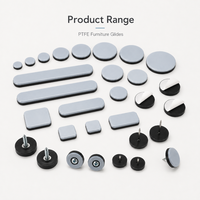 Glissière de meuble en PTFE de 22 mm à visser, robuste, pour tables et chaises