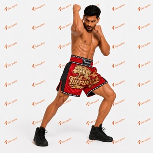 Pantalones Cortos de Muay Thai 100% Poliéster 170 GSM Satén Sublimado Ligeros Transpirables de Secado Rápido Antiencogimiento Unisex - Product Image 2