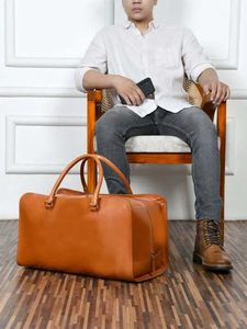 Bolsa de Viaje de Cuero de Primera Calidad en Oferta, Bolsa de Viaje de Cuero Genuino, Bolsa de Fin de Semana de Cuero - Product Image 6