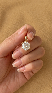 2 Carat 14K <b>Solid</b> <b>Gold</b> Hexagon Cut Lab Grown Diamond <b>Pendant</b> for Women | Minimalist Necklace Charm | Custom Fine Jewelry - Product Image 1