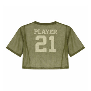 Camiseta Deportiva Corta de Malla Transparente para Mujer, Estilo Fútbol Americano, Transpirable, Ropa Urbana, Personalizable con Número, Fabricación de Prendas - Product Image 4