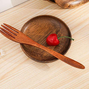 <b>Round</b> Acacia Wood <b>Serving</b> <b>Tray</b> Set Handmade Polished Wooden Plates for Home Use - Product Image 4
