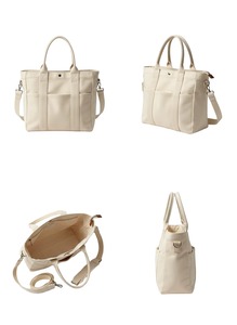 <b>Large</b> Solid Color Multi-Pocket <b>Canvas</b> Tote <b>Bag</b> with Adjustable Shoulder Strap and <b>Large</b> Capacity - Product Image 4