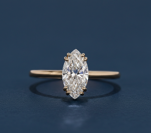 Anillo de Diamante Marquise Cultivado en Laboratorio de 1.00CT, Oro Amarillo de 14K, VVS2, Certificado IGI, Chapado en Rodio, Anillo de Compromiso Personalizado al por Mayor - Product Image 1