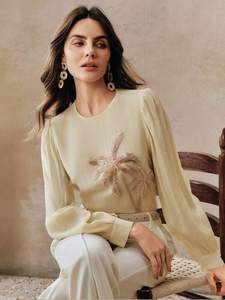 Camiseta con Cuentas Hechas a Mano para Mujeres y Niñas, Bordado de Cuentas Móviles de Doble Cara, Fabricante, Personalizada - Product Image 5