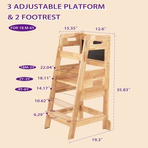 Torre de aprendizaje y estructura de juego de madera maciza para interiores - Product Image 1